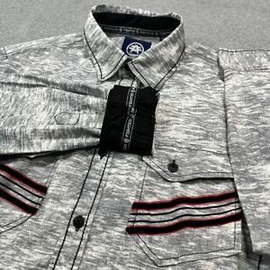 American Fighter Shirt Mens Large Watertown Woven Grey Marbled Eagle/Star Combat